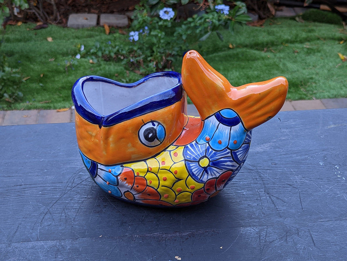 fish planter pots Fish Flower Pot, Talavera Planter, Fish Home Decor, Indoor Flower Pots – LUV2BRD