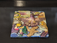 Avian Portraiture, Handmade Ceramic Wall Art, Mexican Folk Art Home Decor, Contemporary Wall Art Decor of Birds: Eagle Crane Owl Woodpecker