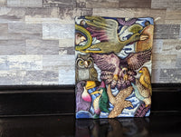 Avian Portraiture, Handmade Ceramic Wall Art, Mexican Folk Art Home Decor, Contemporary Wall Art Decor of Birds: Eagle Crane Owl Woodpecker