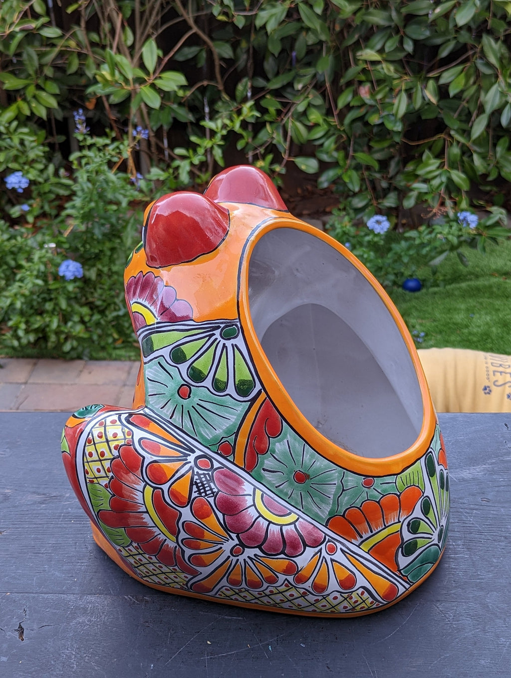 Frog Flower Pot, Colorful Ceramic Planter, Talavera Pottery, Indoor Outdoor Planter, Talavera Pot, Mexican Planter, Handmade Frog Pot, Large