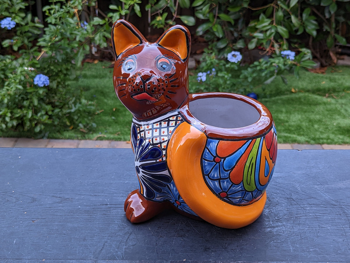 cat planter pots Cute Cat Flower Pot, Talavera Planter, Cat Decor, Flower Pots Indoor, – LUV2BRD