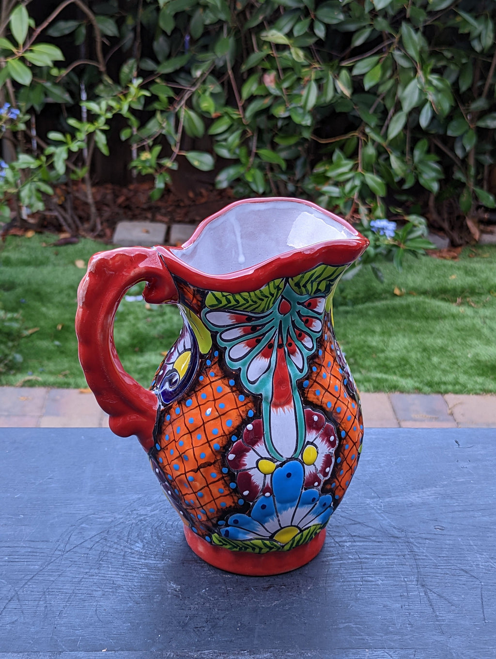 Beverage Pitcher, Handmade Talavera Pottery, Large Pitcher for Water, Lemonade, Drinks, Juice, Home Barware Party Pitcher, Mexican Decor