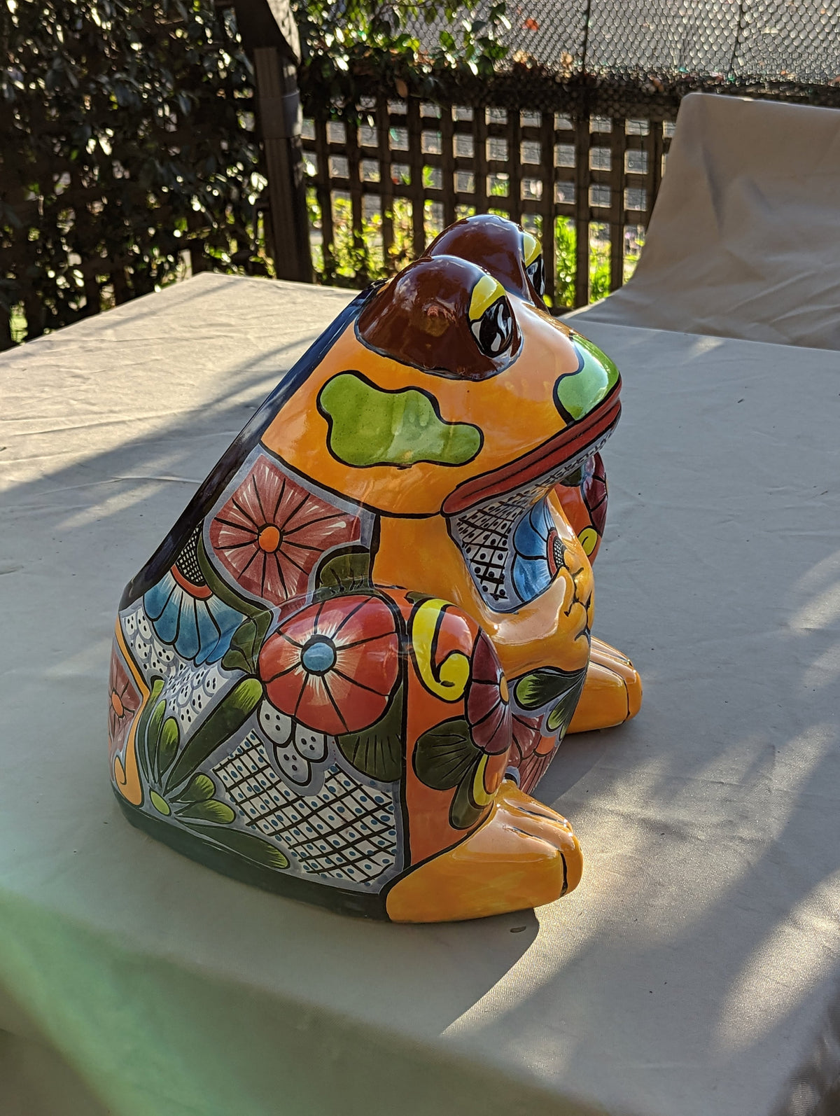 Frog Flower Pot, Colorful Ceramic Planter, Talavera Pottery, Indoor Outdoor Planter, Talavera Pot, Mexican Planter, Handmade Frog Pot, Large