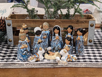 Christmas Nativity Set and Scene, Holy Family Home Decor, Original Handcrafted Art from Mexico, One-of-a-Kind Gift - 13 Pieces