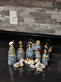 Christmas Nativity Set and Scene, Holy Family Home Decor, Original Handcrafted Art from Mexico, One-of-a-Kind Gift - 13 Pieces