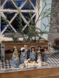 Christmas Nativity Set and Scene, Holy Family Home Decor, Original Handcrafted Art from Mexico, One-of-a-Kind Gift - 13 Pieces