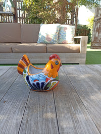 Chicken Flower Pot, Ceramic Talavera Planter, Handmade Mexican Pottery, Indoor Planter, Outdoor Pot, Colorful Home D?cor, Small Planter Pot