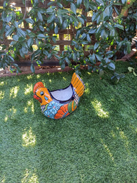 Chicken Flower Pot, Ceramic Talavera Planter, Handmade Mexican Pottery, Indoor Planter, Outdoor Pot, Colorful Home D?cor, Small Planter Pot