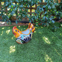 Chicken Flower Pot, Ceramic Talavera Planter, Handmade Mexican Pottery, Indoor Planter, Outdoor Pot, Colorful Home D?cor, Small Planter Pot