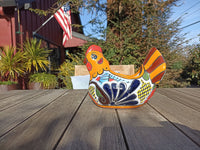 Chicken Flower Pot, Ceramic Talavera Planter, Handmade Mexican Pottery, Indoor Planter, Outdoor Pot, Colorful Home D?cor, Small Planter Pot