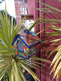 Ceramic Bird Feeder, Talavera Pottery, Decorative Outdoor Hanging Feeder Station, Handmade Mexican Pottery, Attract Wild Birds