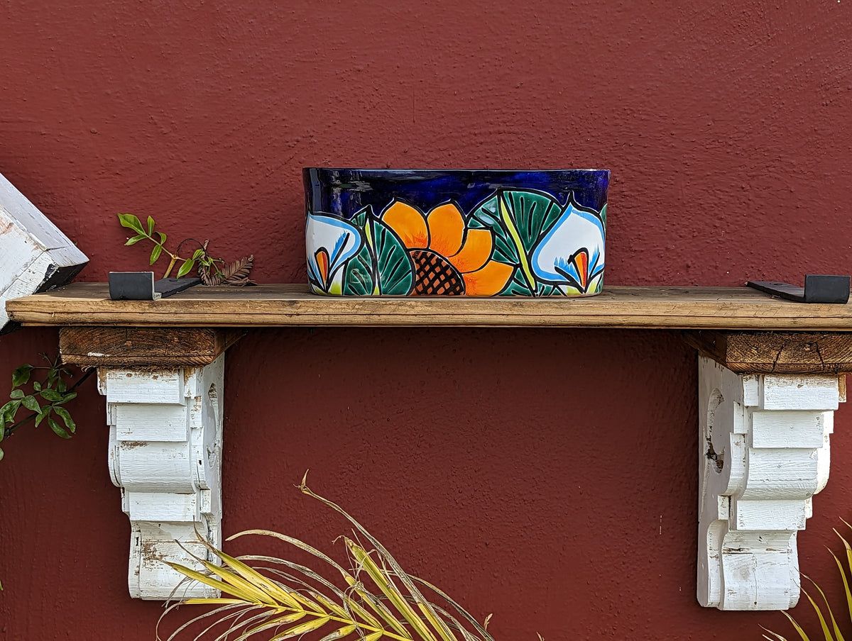narrow planter pots Succulent Planter Boxes, Talavera Pottery, Indoor Outdoor Windowsill P – LUV2BRD