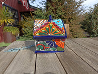 Ceramic Bird Feeder, Talavera Pottery, Decorative Outdoor Hanging Feeder Station, Handmade Mexican Pottery, Attract Wild Birds