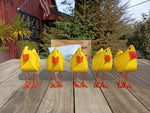 Yellow Birdie Decoration is Metal Garden Decor and Cute Little Chicken Yard Art