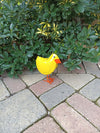 Yellow Birdie Decoration is Metal Garden Decor and Cute Little Chicken Yard Art