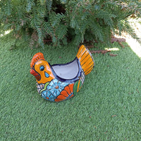Chicken Flower Pot, Ceramic Talavera Planter, Handmade Mexican Pottery, Indoor Planter, Outdoor Pot, Colorful Home D?cor, Small Planter Pot