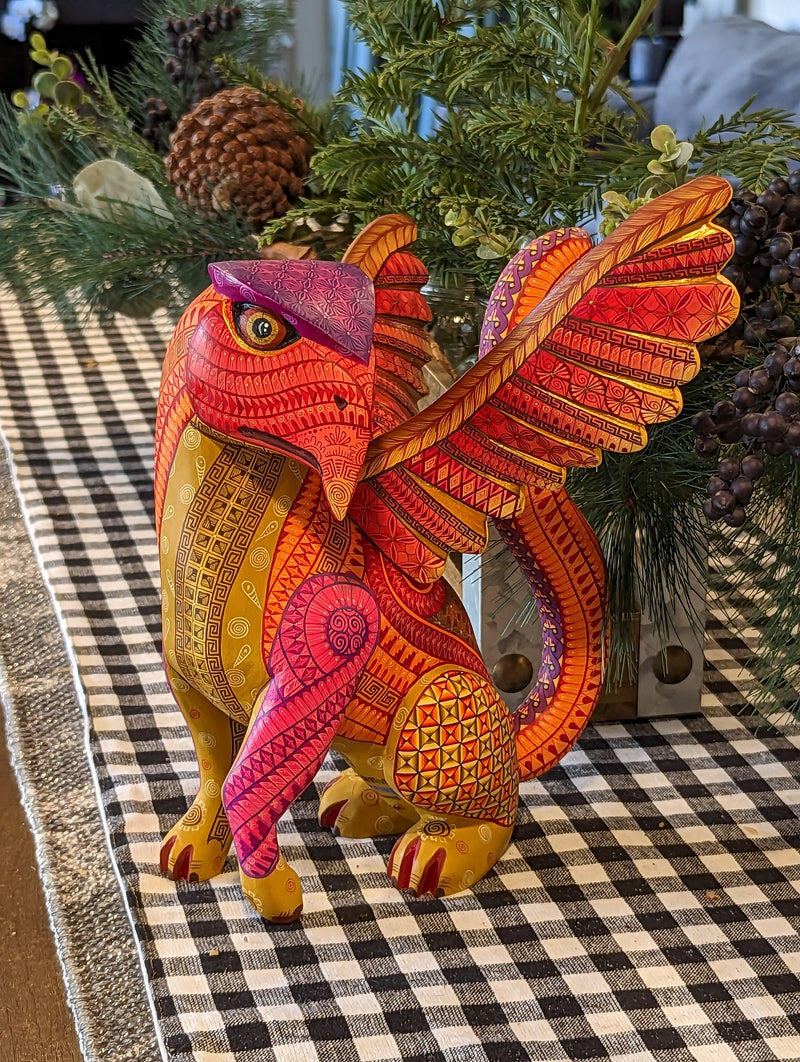 Eagle Alebrije Art, Mexican Wood Carving Home Decor, Handmade Animal Sculpture & Mexican Folk Art Fusion, Eagle Sculpture Art