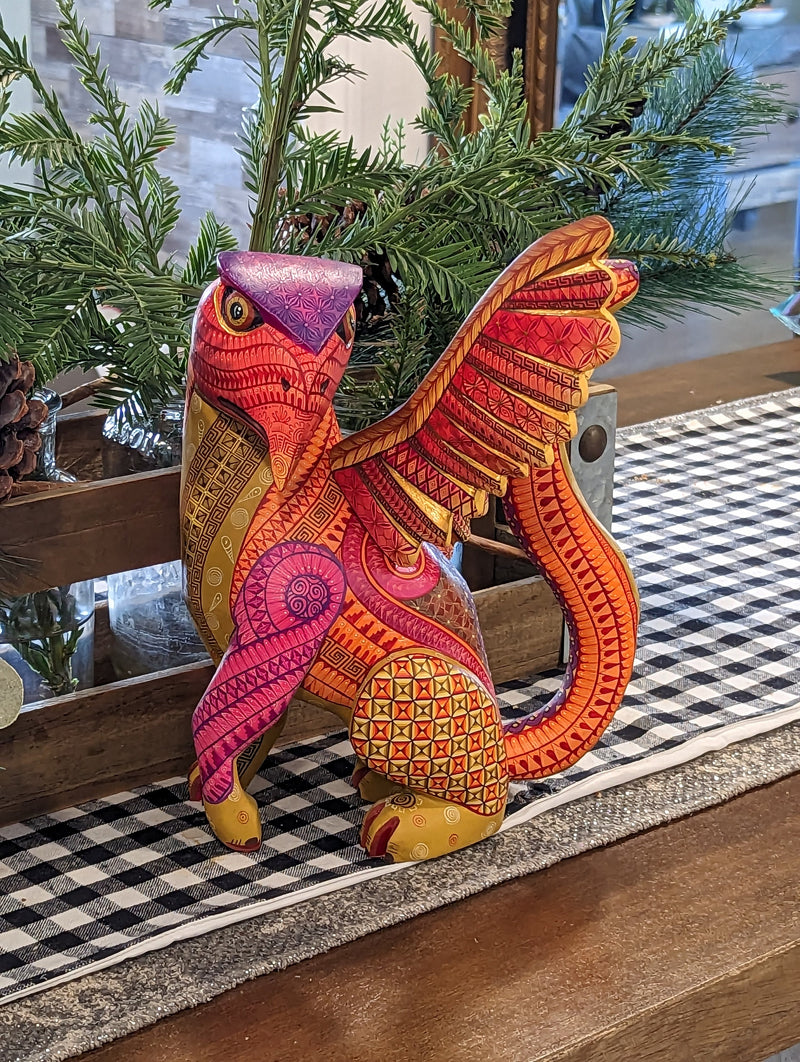 Eagle Alebrije Art, Mexican Wood Carving Home Decor, Handmade Animal Sculpture & Mexican Folk Art Fusion, Eagle Sculpture Art