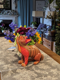 Cat Alebrije Art, Mexican Wood Carving Home Decor, Handmade Animal Sculpture & Mexican Folk Art, Carved Animal Statue, Cat Sculpture Art
