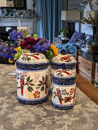 Ceramic Canister Set for Kitchen, 3 Storage Jars for Coffee or Dry Food, Colorful Kitchen Decor, Talavera Pottery