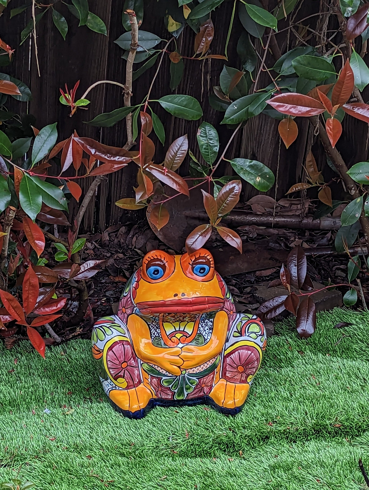 Frog Flower Pot, Colorful Ceramic Planter, Talavera Pottery, Indoor Outdoor Planter, Talavera Pot, Mexican Planter, Handmade Frog Pot, Large