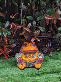 Frog Flower Pot, Colorful Ceramic Planter, Talavera Pottery, Indoor Outdoor Planter, Talavera Pot, Mexican Planter, Handmade Frog Pot, Large