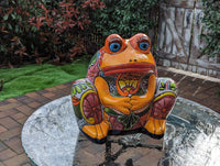Frog Flower Pot, Colorful Ceramic Planter, Talavera Pottery, Indoor Outdoor Planter, Talavera Pot, Mexican Planter, Handmade Frog Pot, Large