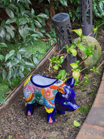 Ceramic Planter, Cute Pig Flower Pot, Pig Decor, Flower Pots Outdoor, Talavera Pottery, Handmade, Cute Pig Gift, Ceramic Pig Figurine