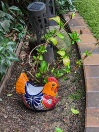 Chicken Flower Pot, Ceramic Talavera Planter, Handmade Mexican Pottery, Indoor Planter, Outdoor Pot, Colorful Home Decor, Small Planter Pot