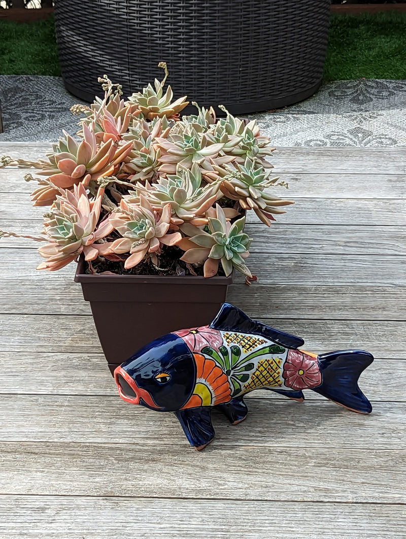 Ceramic Fish, Talavera Pottery, Handmade in Mexico, Fish Home Decor, Garden or Porch Decor, Yard Art, Unique Gift for Fish Lovers