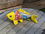 Ceramic Fish, Talavera Pottery, Handmade in Mexico, Fish Home Decor, Garden or Porch Decor, Yard Art, Unique Gift for Fish Lovers