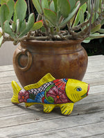 Ceramic Fish, Talavera Pottery, Handmade in Mexico, Fish Home Decor, Garden or Porch Decor, Yard Art, Unique Gift for Fish Lovers