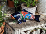 Ceramic Fish, Talavera Pottery, Handmade in Mexico, Fish Home Decor, Garden or Porch Decor, Yard Art, Unique Gift for Fish Lovers