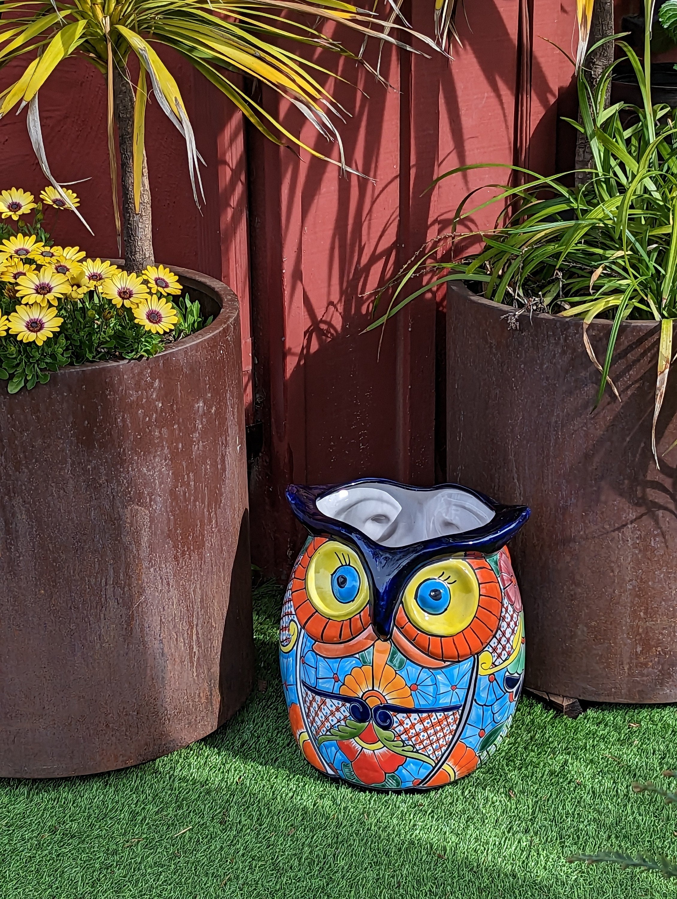 Owl Planter - Extra Large - Multi – Enchanted Talavera