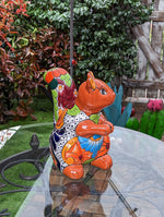 Talavera Squirrel, Ceramic Squirrel Figurine, Squirrel Gifts, Garden Statue, Talavera Pottery, Handmade, Hand Painted, Squirrel Decor Figure