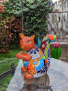 Talavera Squirrel, Ceramic Squirrel Figurine, Squirrel Gifts, Garden Statue, Talavera Pottery, Handmade, Hand Painted, Squirrel Decor Figure