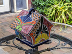 Ceramic Bird Feeder, Talavera Pottery, Decorative Outdoor Hanging Feeder Station, Handmade Mexican Pottery, Attract Wild Birds