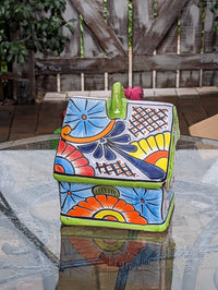 Ceramic Bird Feeder, Talavera Pottery, Decorative Outdoor Hanging Feeder Station, Handmade Mexican Pottery, Attract Wild Birds