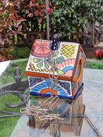 Ceramic Bird Feeder, Talavera Pottery, Decorative Outdoor Hanging Feeder Station, Handmade Mexican Pottery, Attract Wild Birds