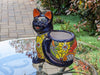 Talavera Cat Flower Pot, Ceramic Planter Home Decor, Indoor Outdoor Planter Pot, Mexican Pottery Yard & Garden Decor, Handmade