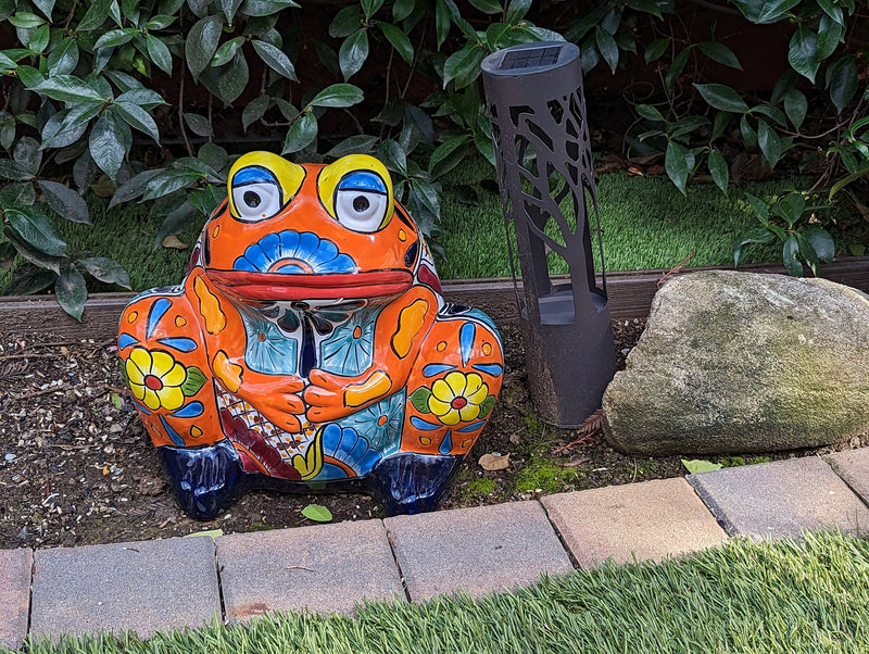 Frog Flower Pot, Colorful Ceramic Planter, Talavera Pottery, Indoor Outdoor Planter, Talavera Pot, Mexican Planter, Handmade Frog Pot, Large