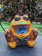 Frog Flower Pot, Colorful Ceramic Planter, Talavera Pottery, Indoor Outdoor Planter, Talavera Pot, Mexican Planter, Handmade Frog Pot, Large