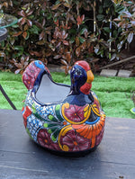 Talavera Chicken Ceramic Planter & Colorful Flower Pot, Handmade Outdoor Decor or Indoor Planter Pot, Colorful Ceramic Mexican Garden Decor