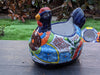 Talavera Chicken Ceramic Planter & Colorful Flower Pot, Handmade Outdoor Decor or Indoor Planter Pot, Colorful Ceramic Mexican Garden Decor