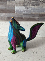 Wolf Alebrije Art, Mexican Wood Carving Home Decor, Handmade Animal Sculpture & Mexican Folk Art, Carved Animal Statue, Wolf Sculpture Art