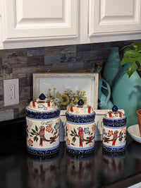 Ceramic Canister Set for Kitchen, 3 Storage Jars for Coffee or Dry Food, Colorful Kitchen Decor, Talavera Pottery