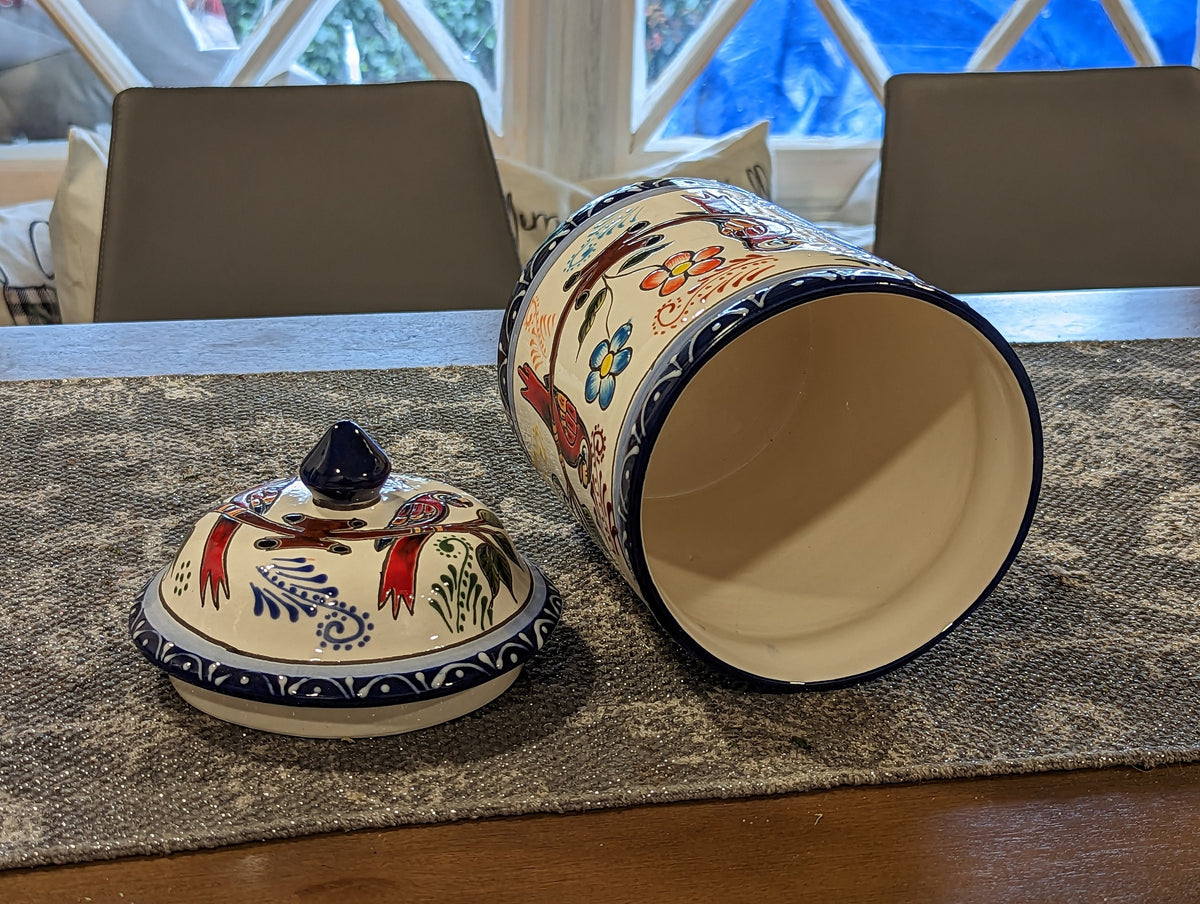 Ceramic Canister Set for Kitchen, 3 Storage Jars for Coffee or Dry Food, Colorful Kitchen Decor, Talavera Pottery