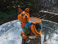 Talavera Cat Flower Pot, Ceramic Planter Home Decor, Indoor Outdoor Planter Pot, Mexican Pottery Yard & Garden Decor, Handmade