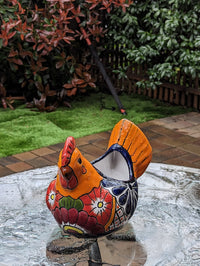 Chicken Flower Pot, Ceramic Talavera Planter, Handmade Mexican Pottery, Indoor Planter, Outdoor Pot, Colorful Home Decor, Small Planter Pot