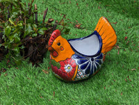 Chicken Flower Pot, Ceramic Talavera Planter, Handmade Mexican Pottery, Indoor Planter, Outdoor Pot, Colorful Home Decor, Small Planter Pot
